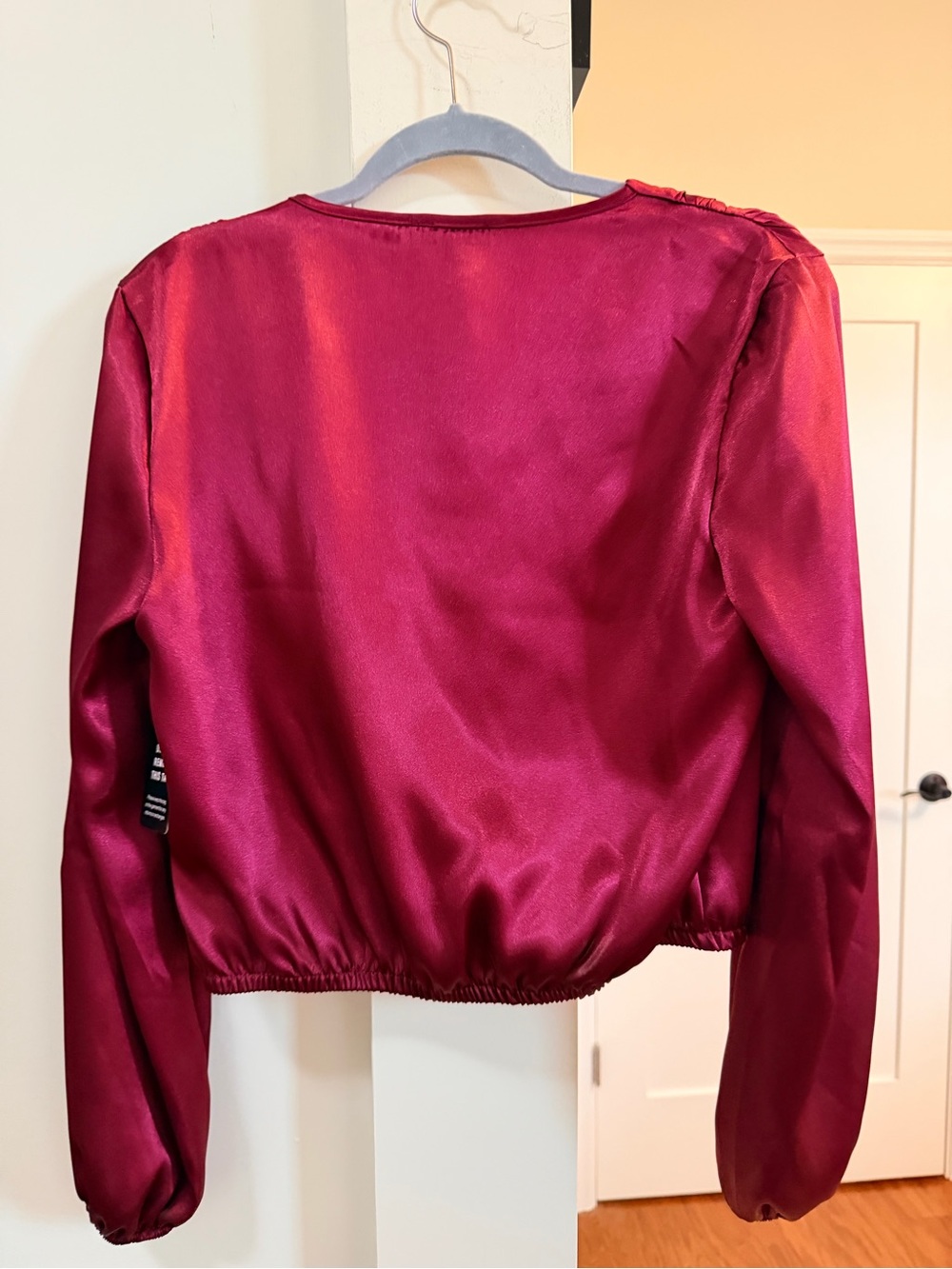 Express Satin Wrap Blouse - Picture 2 of 3